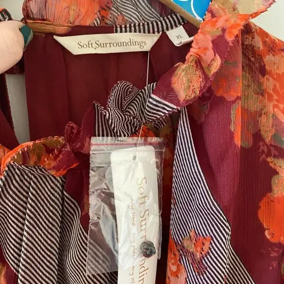 SOFT SURROUNDINGS Woodland Manor Chiffon Midi Dress - Picture 7 of 9